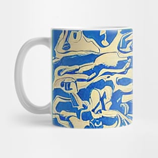 Background blue wavy strokes Mug